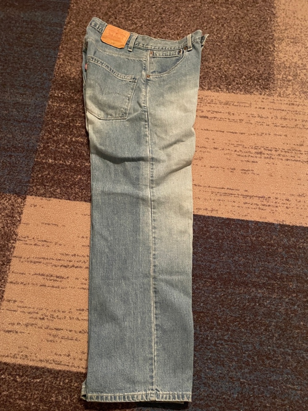 Levi's 579 Vintage Light Blue Denim Jeans with Tan Patch